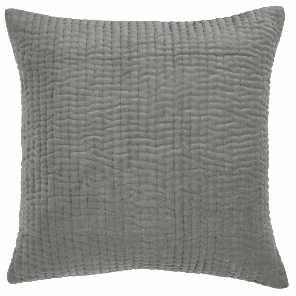 Haze Embroidered Feather Cushion Steel