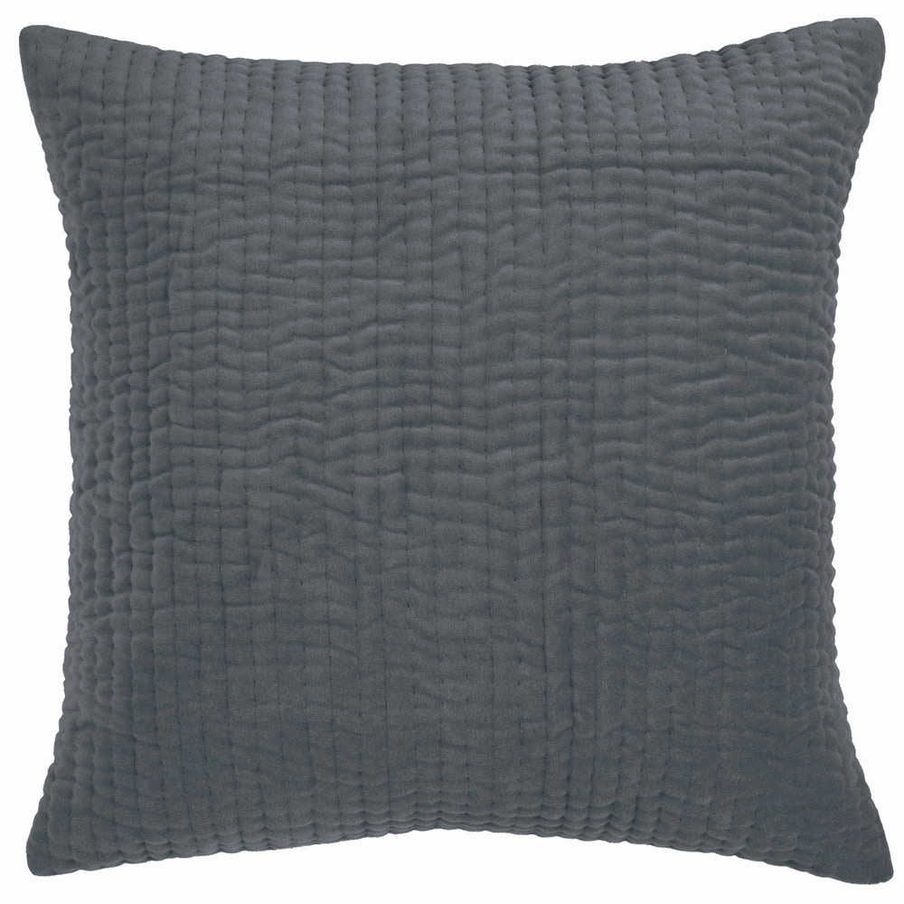Haze Embroidered Feather Cushion Storm