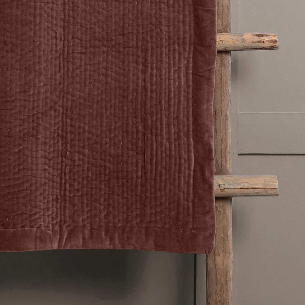 Haze Velvet Quilted Throw Persimmon