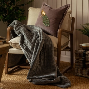 Haze Velvet Quilted Throw Steelhome decor ,wall decor 