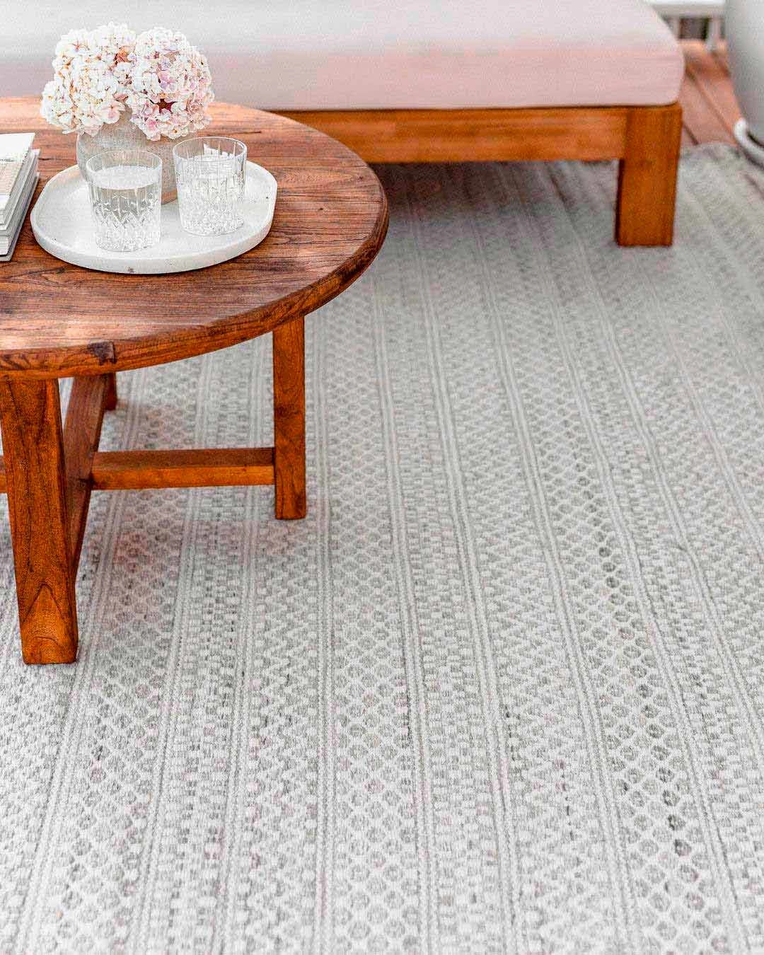 Hazel Cream and Grey Indoor Outdoor PET Rug