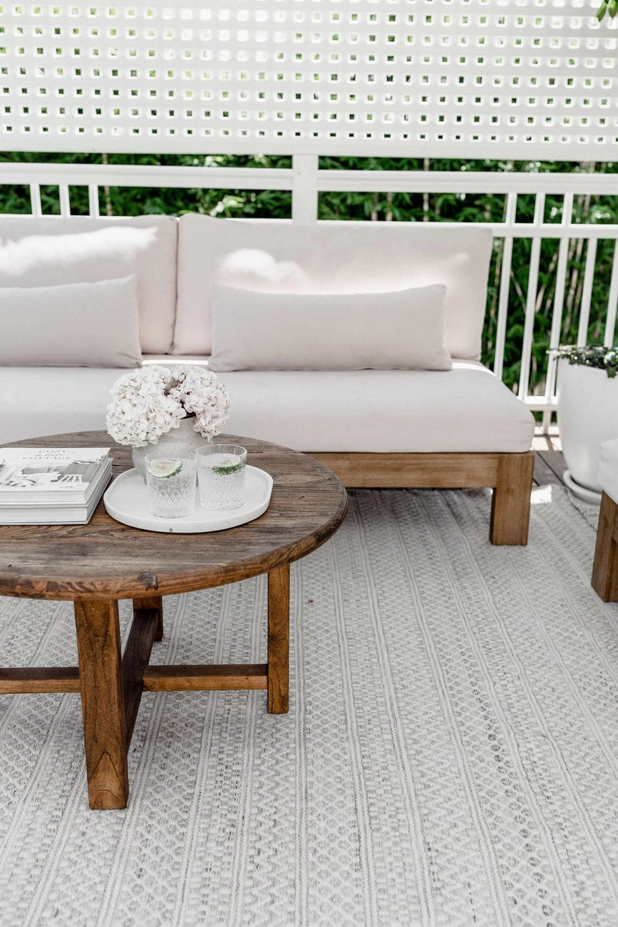 Hazel Cream and Grey Indoor Outdoor PET Rug