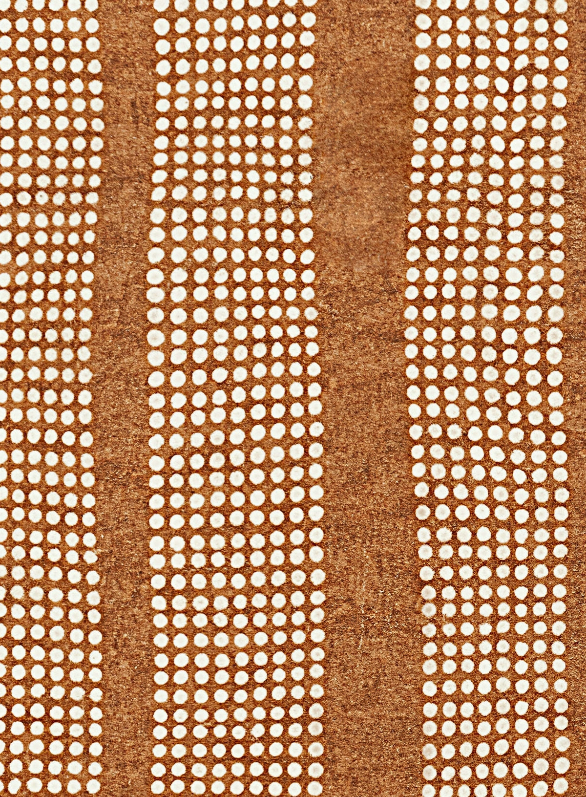 Hazrin Beige Rust Brown Dot Pattern Washable Rug