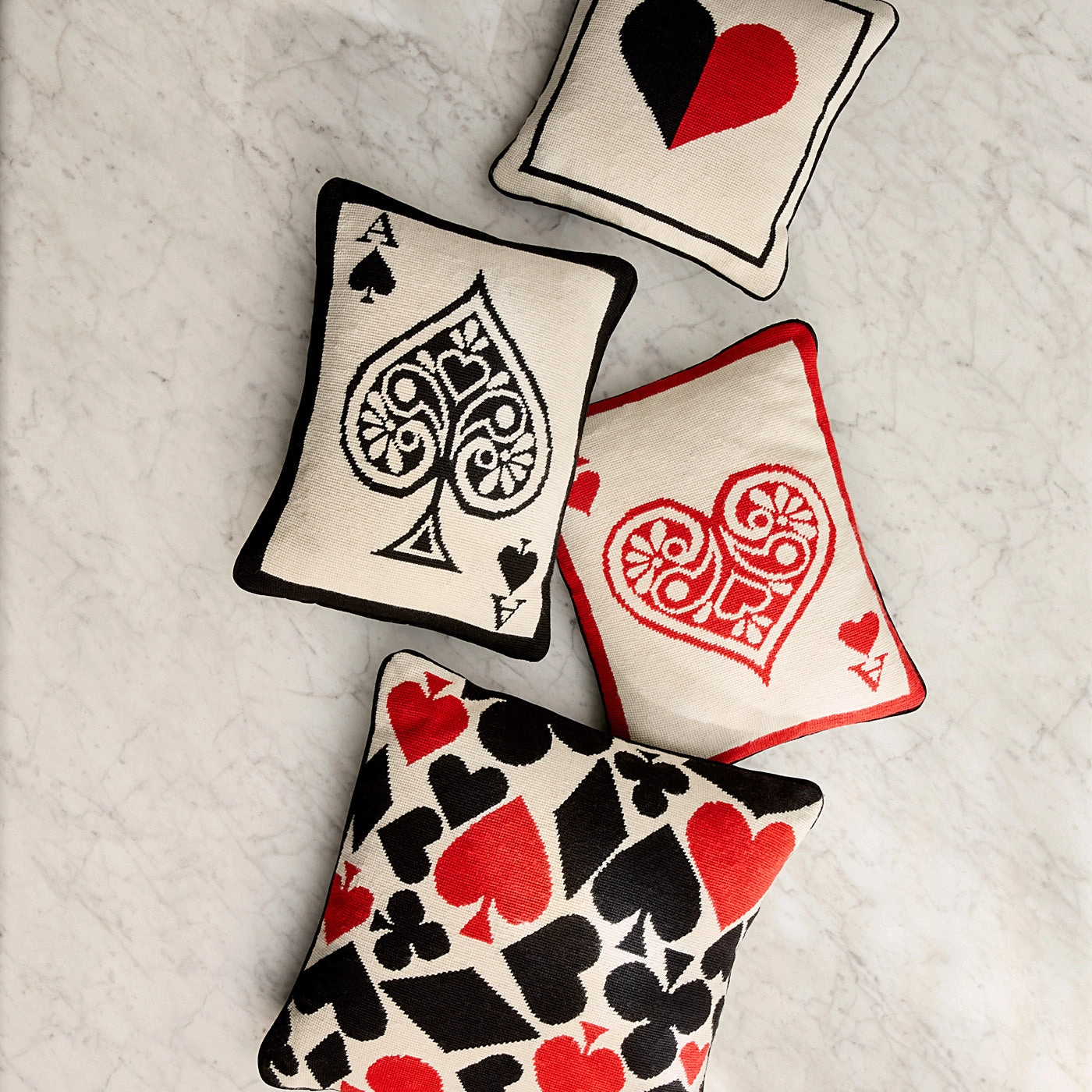 Hearts Needlepoint Pillow