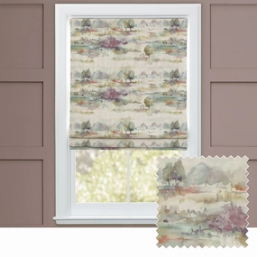 Heather Moors Printed Cotton Made to Measure Roman Blinds Naturalbedding sets ,throw blankets 