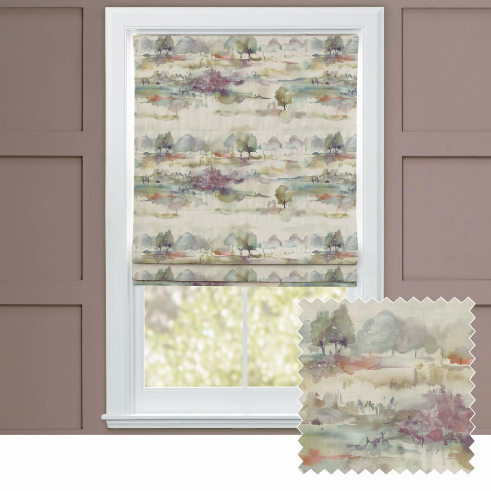 Heather Moors Printed Cotton Made to Measure Roman Blinds Naturalbedding sets ,throw blankets 