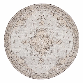 Helena White and Peach Turkish Style Distressed Round Rug *NO RETURNS UNLESS FAULTYmodern color block patchwork rug