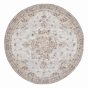 Helena White and Peach Turkish Style Distressed Round Rug *NO RETURNS UNLESS FAULTYmodern color block patchwork rug