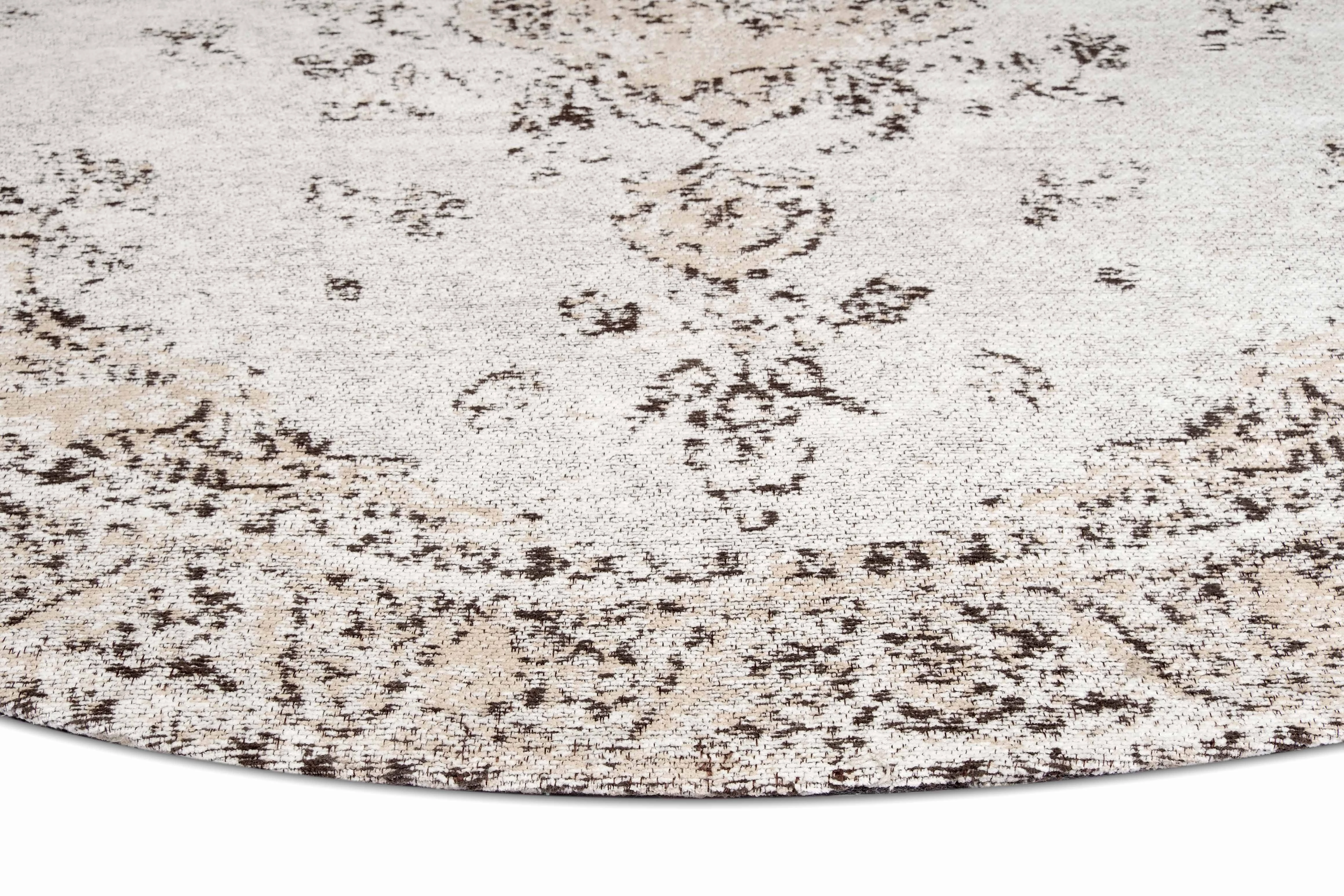 Helena White and Peach Turkish Style Distressed Round Rug *NO RETURNS UNLESS FAULTY