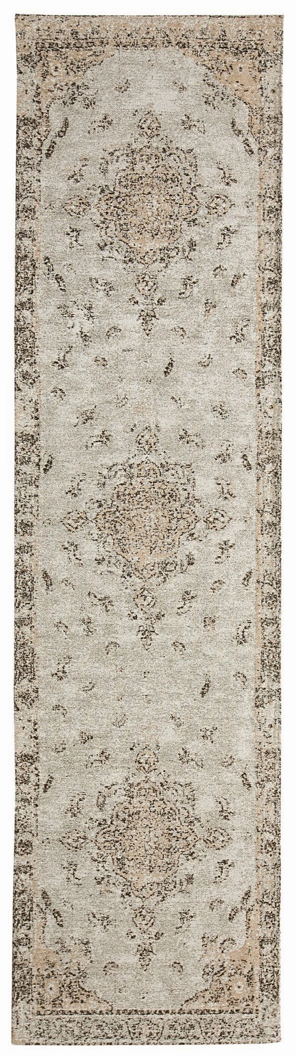 Helena White and Peach Turkish Style Distressed Runner Rug *NO RETURNS UNLESS FAULTYmodern color block patchwork rug