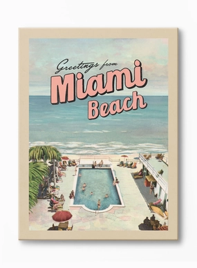 Hello, Miami Beach, Canvasindoor decorative canvas print