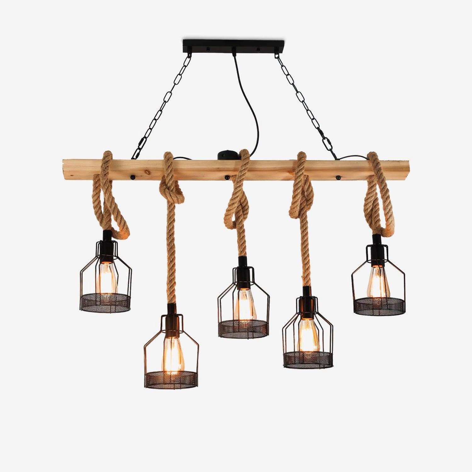 Hemp Rope Industrial Grenade Chandelierrustic chandelier,bedroom chandelier 