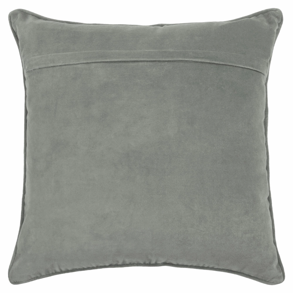 Herb Embroidered Feather Cushion Steel