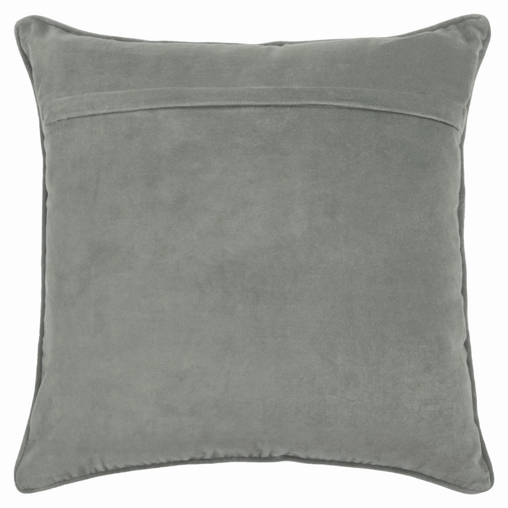 Herb Embroidered Feather Cushion Steel