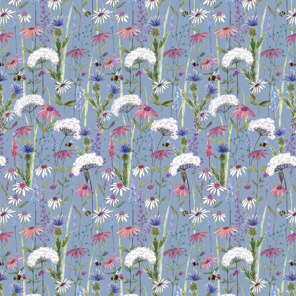 Hermione Printed Cotton Made to Measure Roman Blinds Bluebell