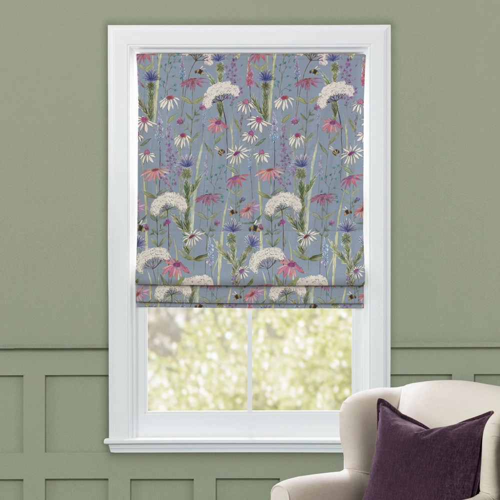 Hermione Printed Cotton Made to Measure Roman Blinds Bluebellbedding sets ,throw blankets 