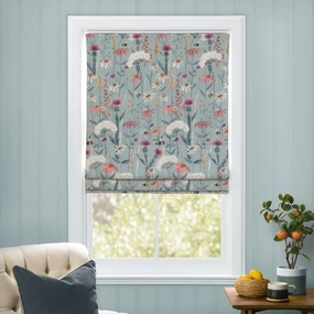 Hermione Printed Cotton Made to Measure Roman Blinds Cornflowerbedding sets ,throw blankets 