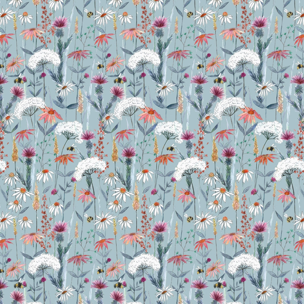 Hermione Printed Cotton Made to Measure Roman Blinds Cornflower