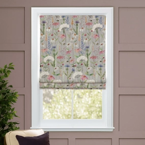 Hermione Printed Cotton Made to Measure Roman Blinds Silverbedding sets ,throw blankets 