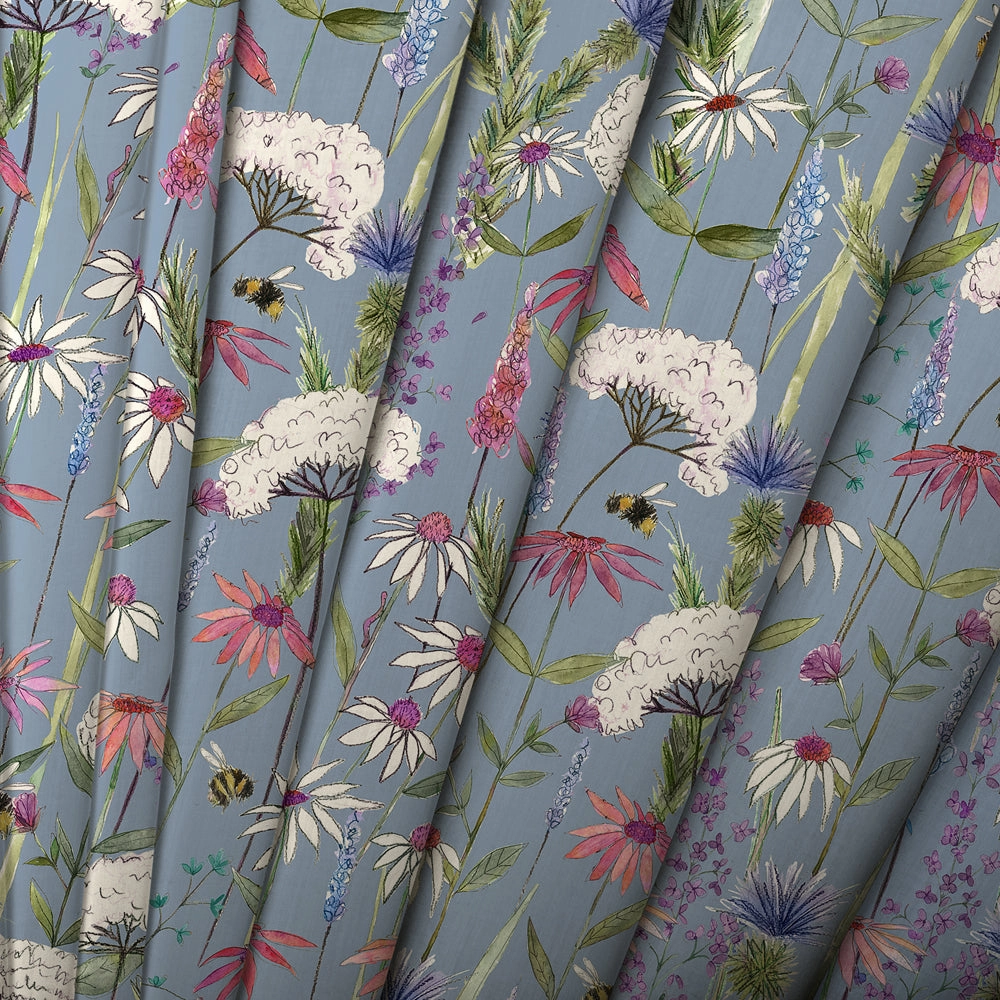 Hermione Printed Made to Measure Curtains Bluebell