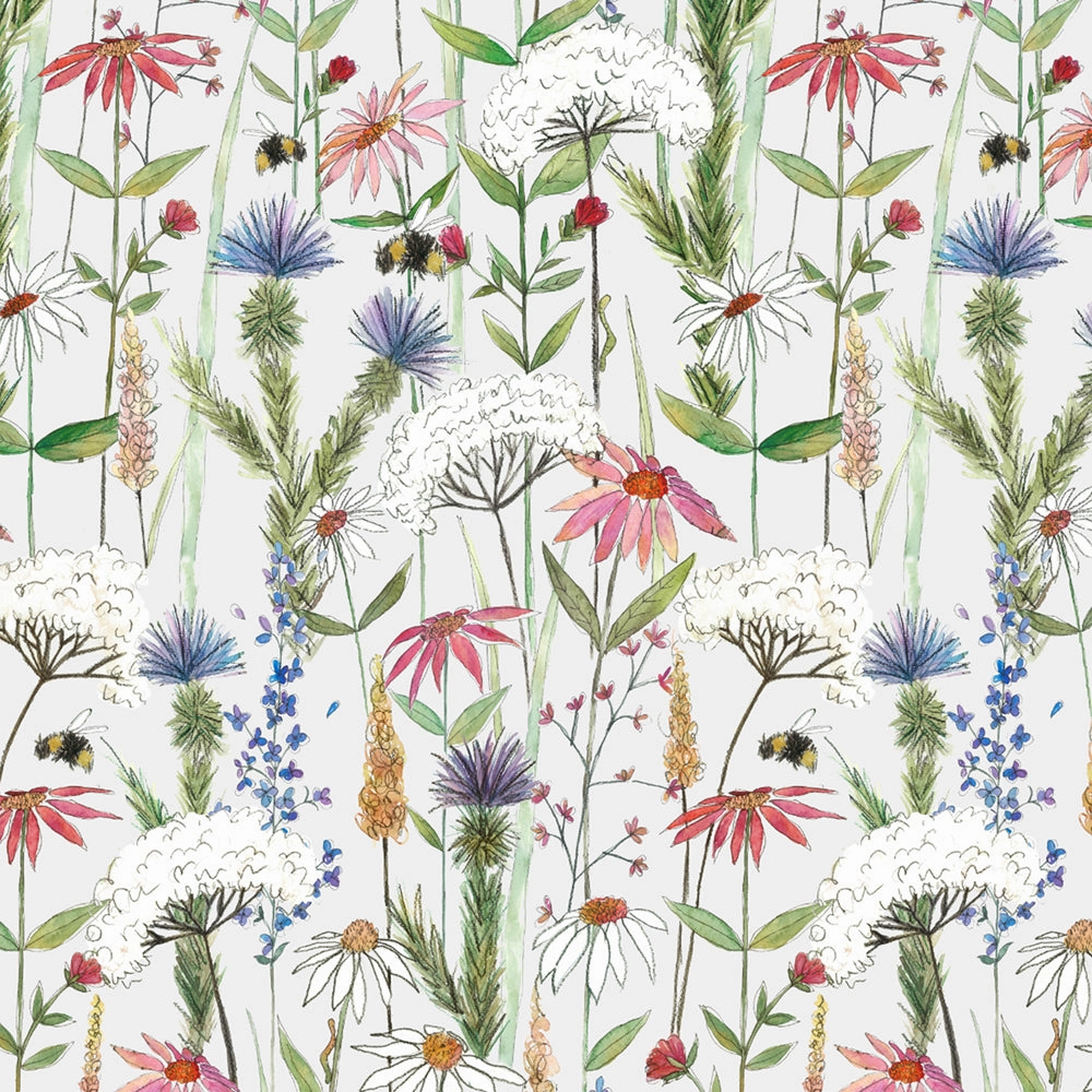 Hermione Printed Pencil Pleat Curtains Natural