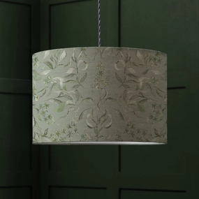 Hettie Eva Printed Lamp Shade Edenreplacement lampshade,White Linen Drum Lampshade for Table or Floor Lamp