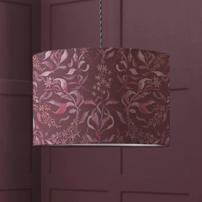Hettie Eva Printed Lamp Shade Rubyreplacement lampshade,White Linen Drum Lampshade for Table or Floor Lamp