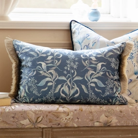 Hettie Printed Ruche Fringe Cushion Atlashome decor ,wall decor 
