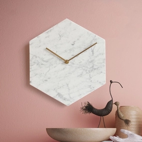 Hexagon Marble Wall Clocknordic style wall decor