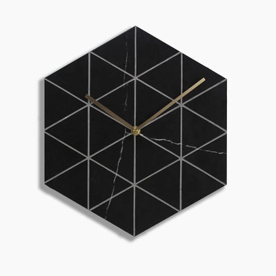Hexagon Marble Wall Clock
