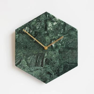 Hexagon Marble Wall Clock