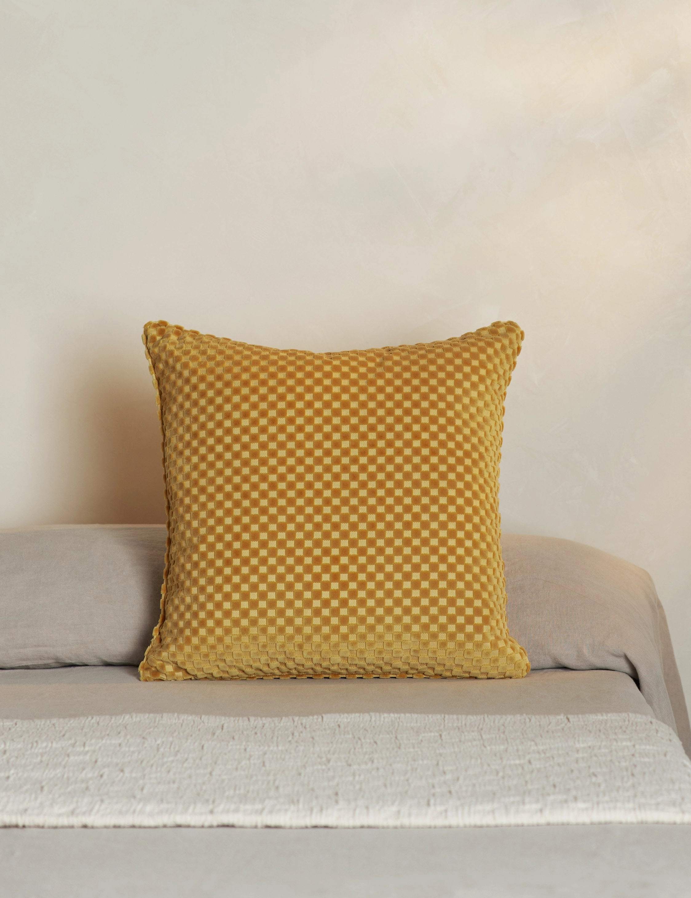 Hi-Lo Checker Velvet Pillow by Sarah Sherman Samuel