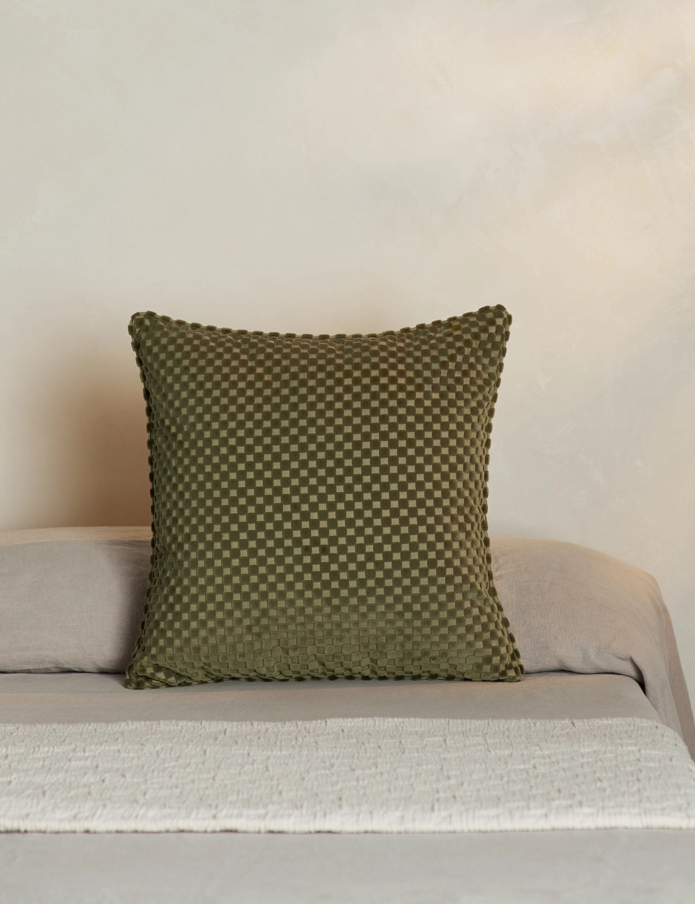 Hi-Lo Checker Velvet Pillow by Sarah Sherman Samuel