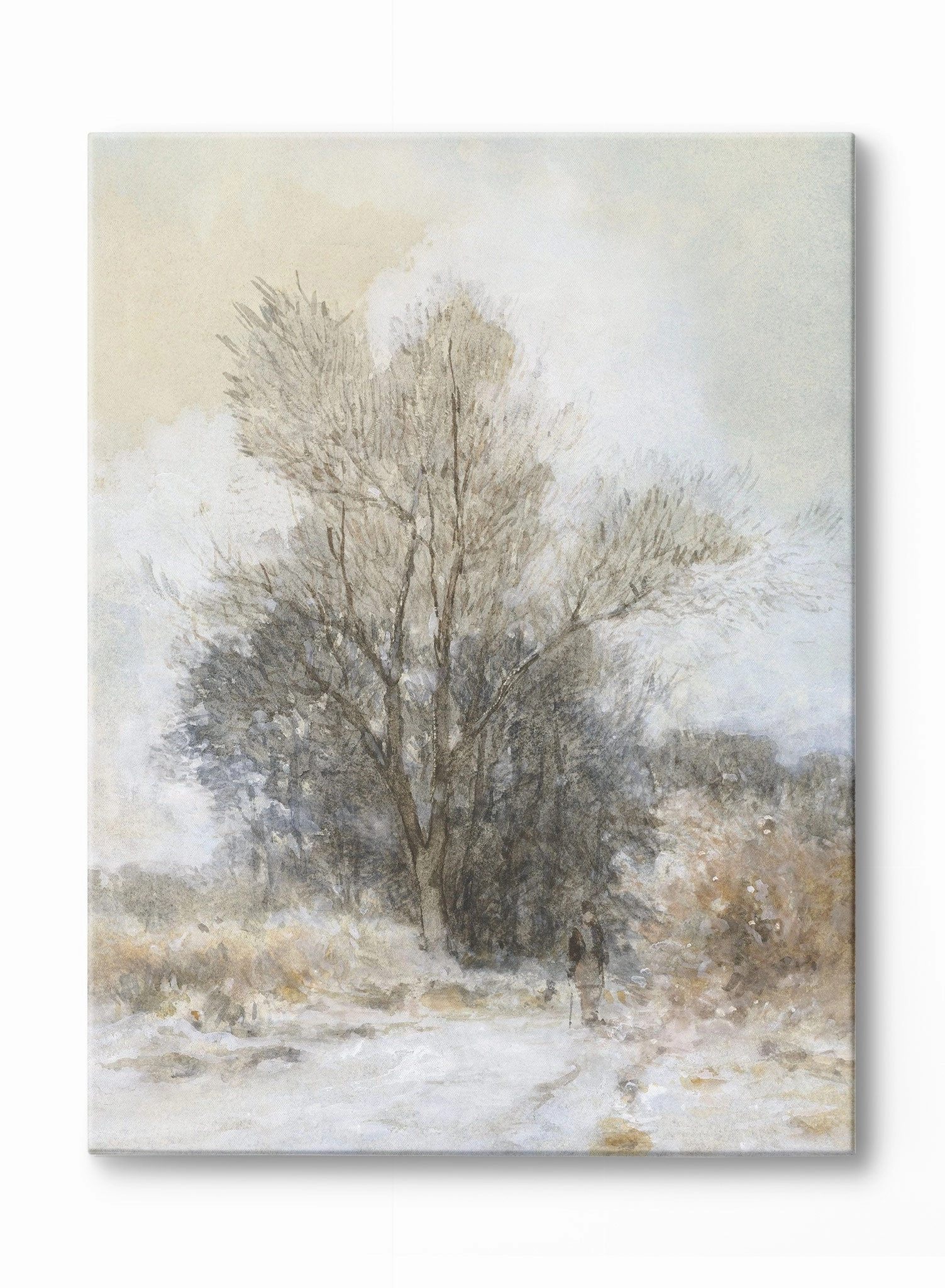 Hiker in the Snow, Canvasindoor decorative canvas print