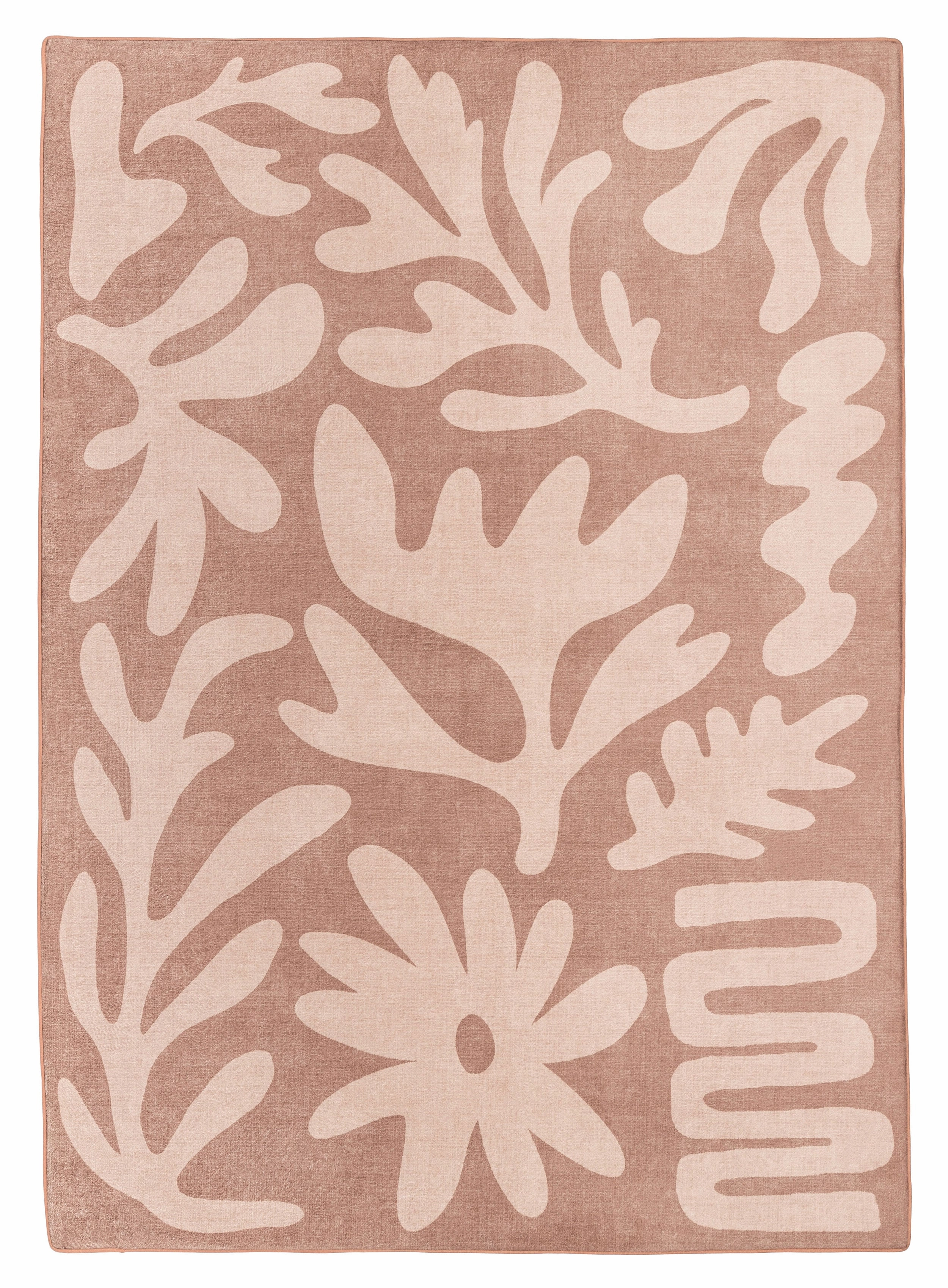 Hira Pink Beige Shapes Rollie Pollie Playmatmodern color block patchwork rug