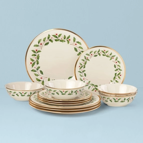 Holiday 12-Piece Plate & Bowl Setmodern kitchen decor ,kitchen dinner set ,dinnerware 
