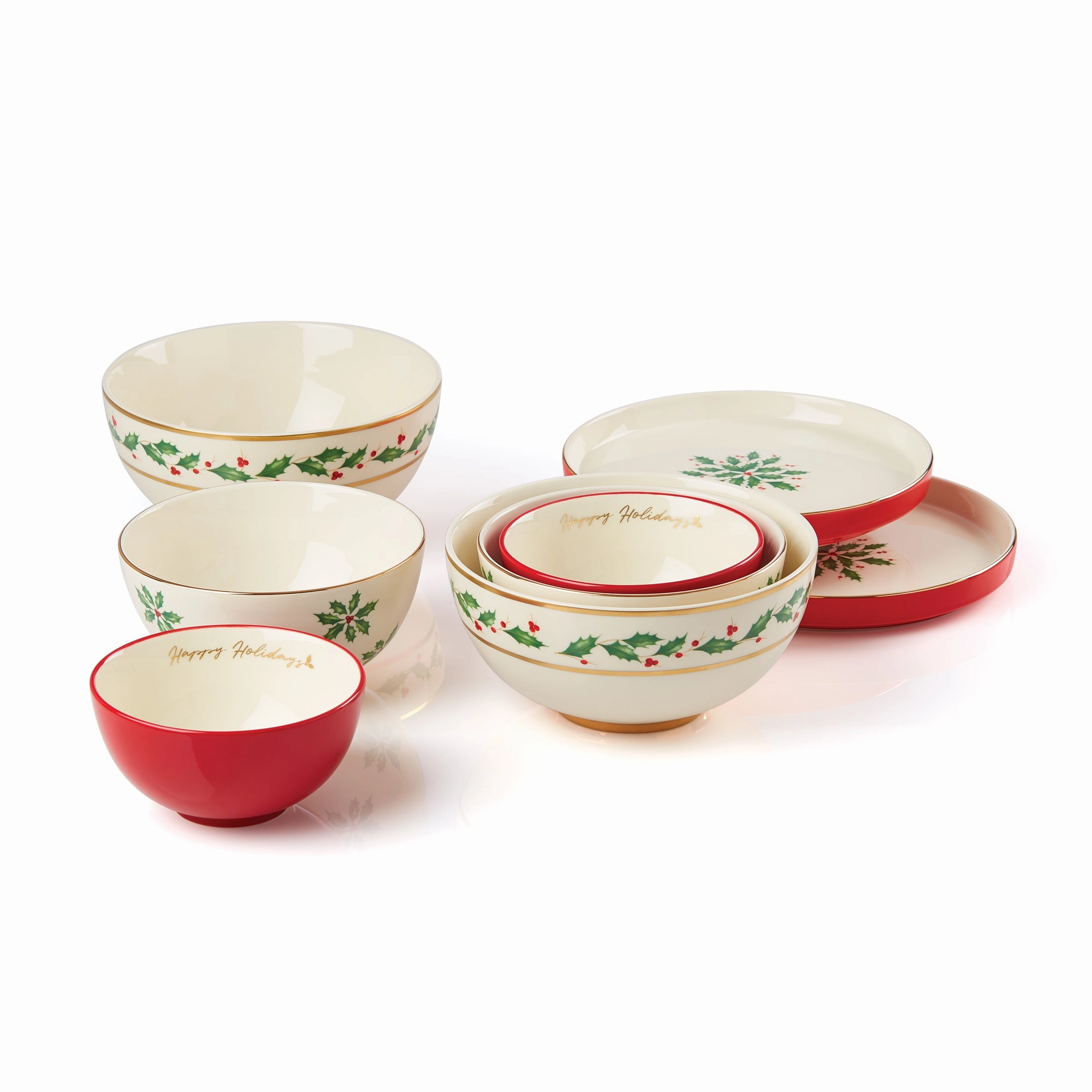 Holiday 8-Piece Nesting Dinnerware Set
