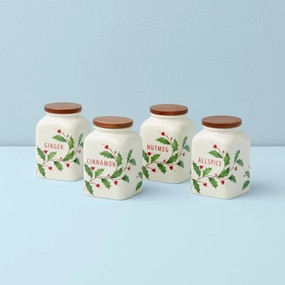 Holiday Baking Spice Jars - Set Of 4modern kitchen decor ,kitchen dinner set ,dinnerware 