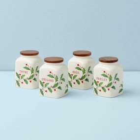 Holiday Cooking Spice Jars - Set Of 4modern kitchen decor ,kitchen dinner set ,dinnerware 