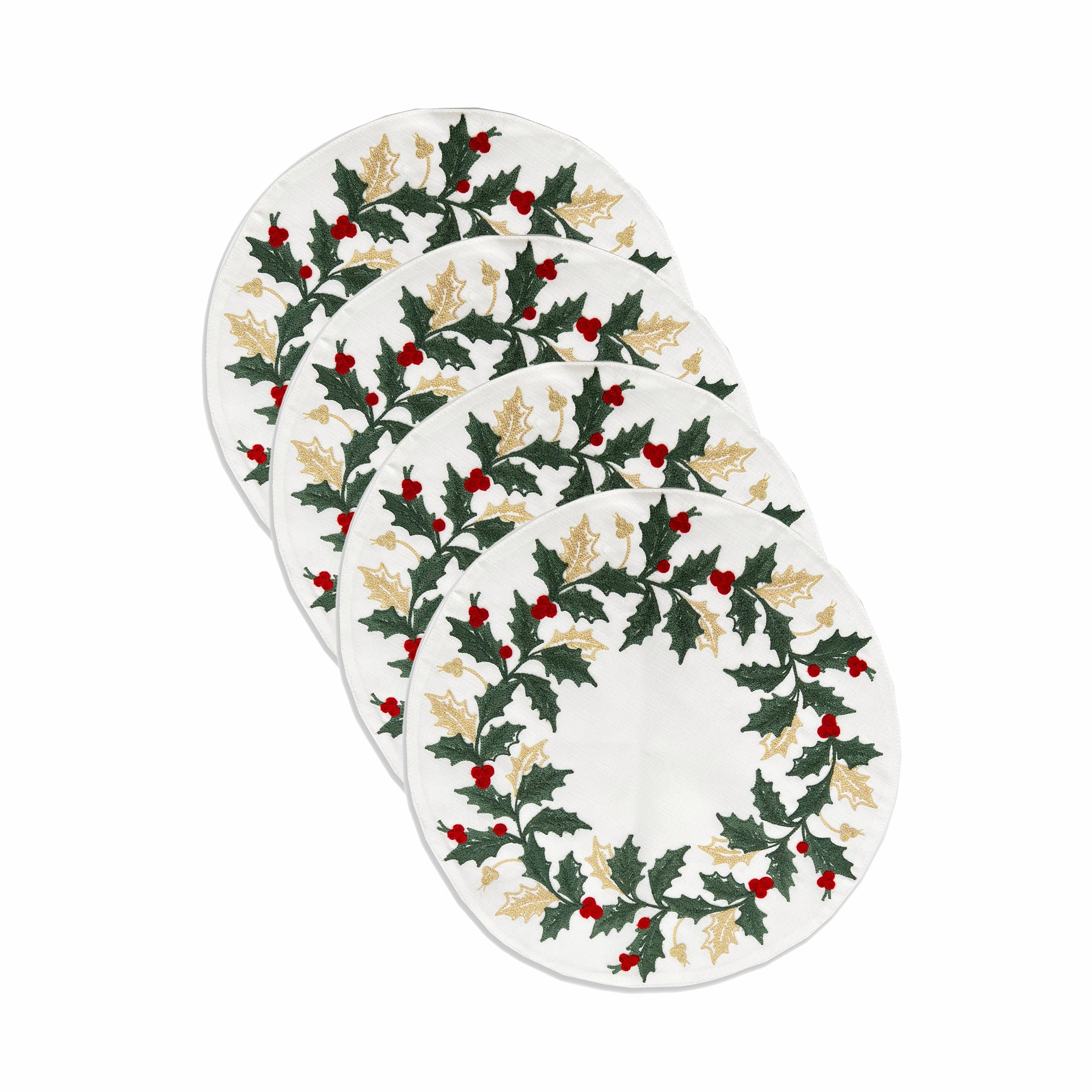 Holiday Embroidered Placemats - Set Of 4modern kitchen decor ,kitchen dinner set ,dinnerware 
