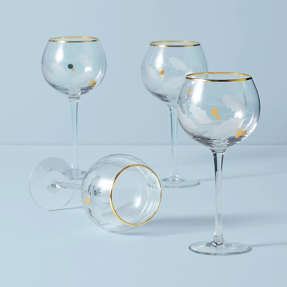 Holiday Gold Balloon Glasses - Set Of 4glass cups ,personalized mugs 