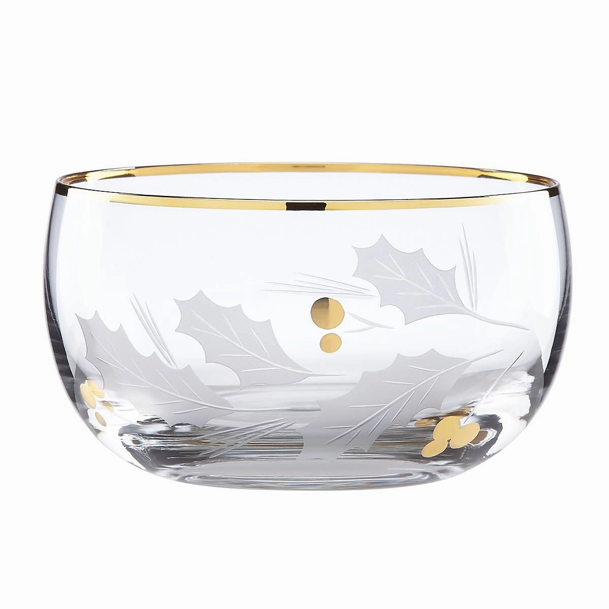 Holiday Gold Glass Nut Bowl