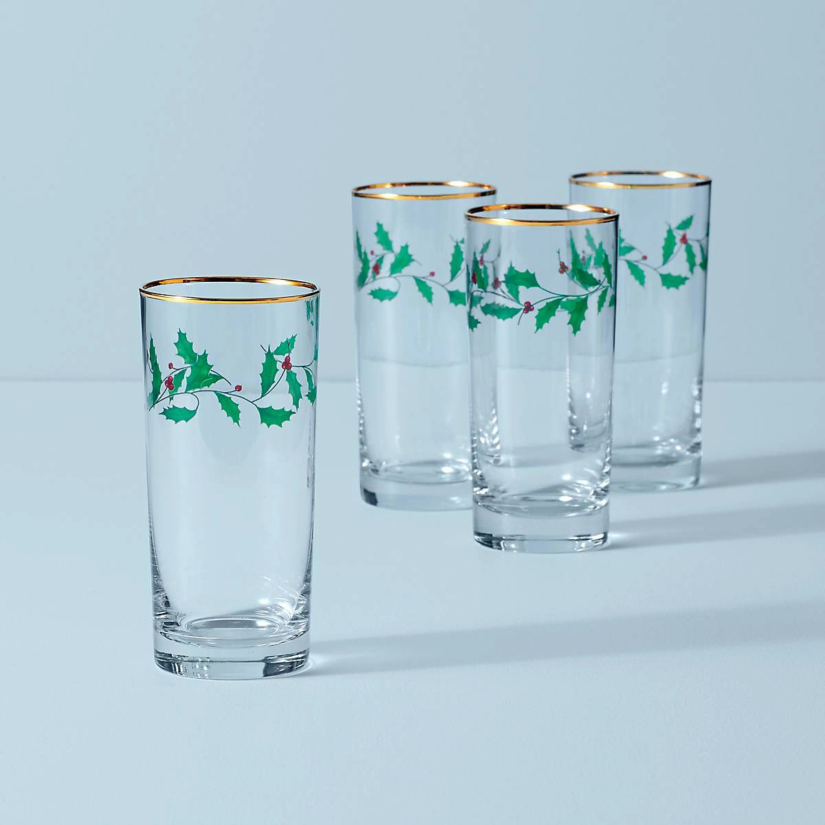 Holiday Highball Glasses - Set Of 4glass cups ,personalized mugs 