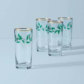 Holiday Highball Glasses - Set Of 4glass cups ,personalized mugs 