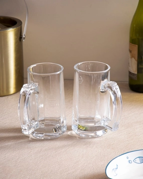 Hops & Cheers Beer Mug Clear - Set of 2modern kitchen decor ,kitchen dinner set ,dinnerware 