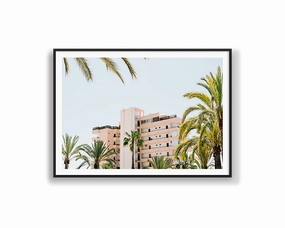 Hotel and Palm Treesnordic style wall decor