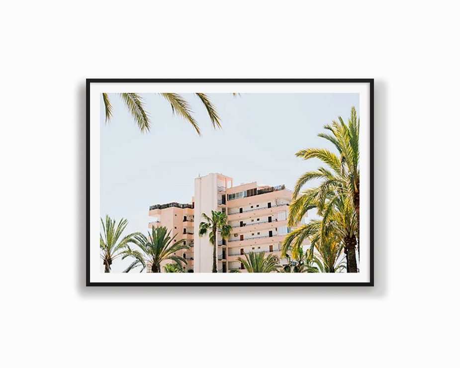 Hotel and Palm Treesnordic style wall decor