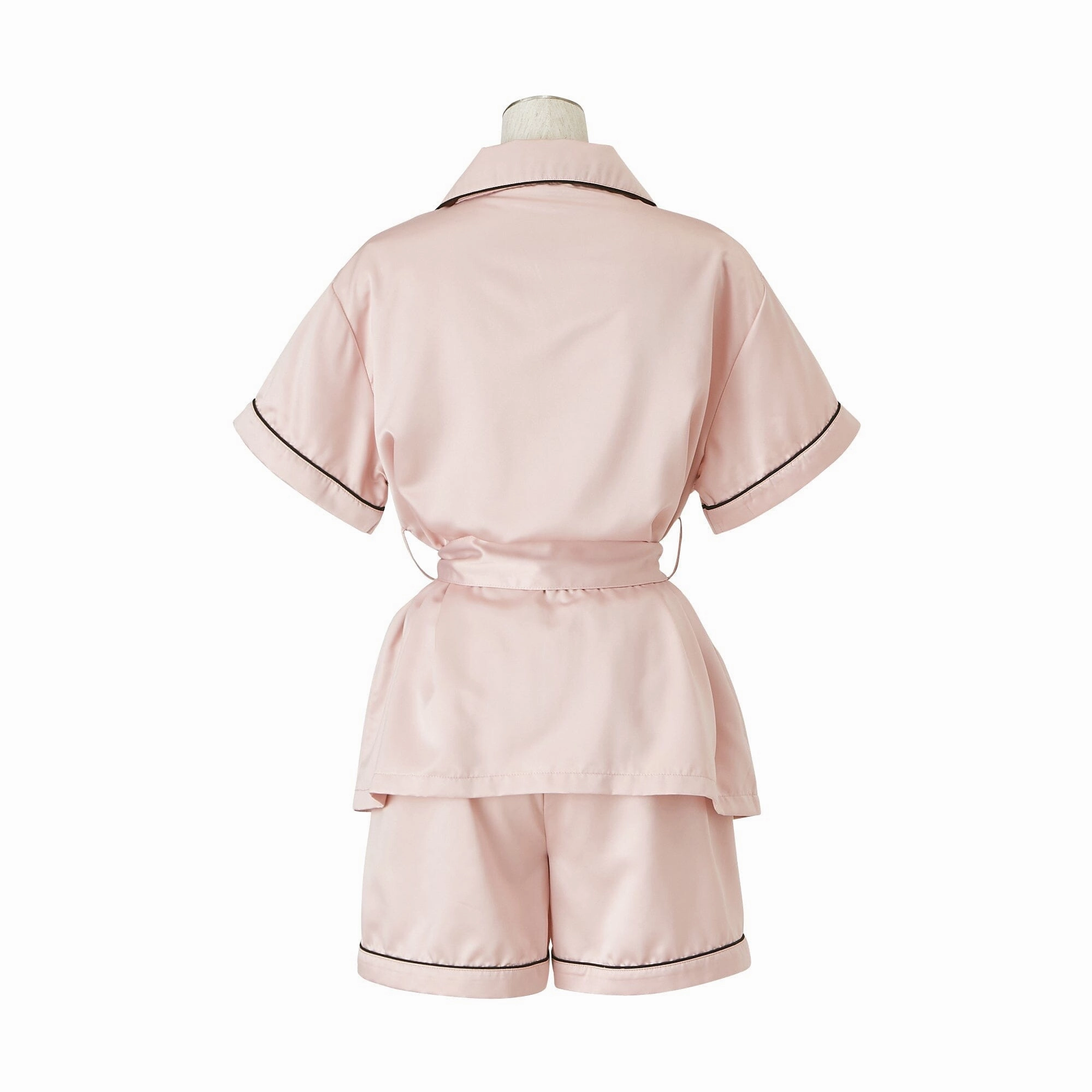 Hyaluronan Logo Embroidery Short Sleeve Short Pants Pajamas Pink