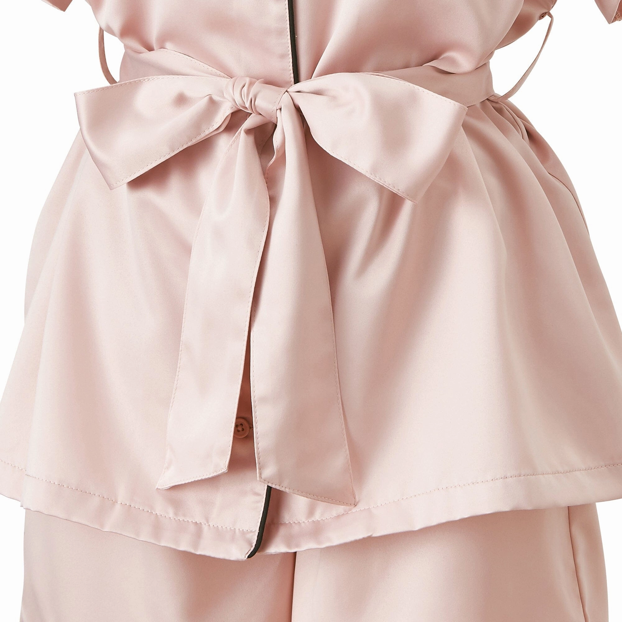 Hyaluronan Logo Embroidery Short Sleeve Short Pants Pajamas Pink