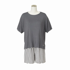 Ice Touch Print Pajamas Gingham Checkbedding sets ,throw blankets 